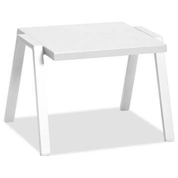 Rio Indoor/Outdoor Side Table Aluminium Finish Matte White
