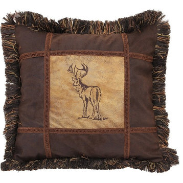 Embroidered Buck Pillow