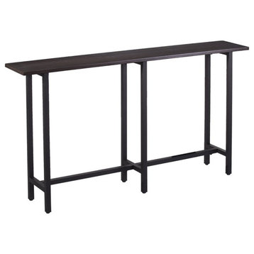 Southern Enterprises Hendry Long Narrow Wooden Console Table in Matte Black