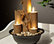 11" Tall Indoor Tiered Column Tabletop Fountain with 3 Candles