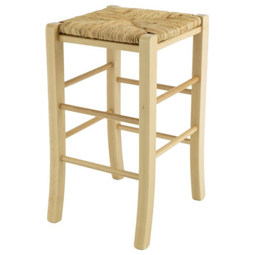 Linon Easton Backless Set of Two Wood 24.4" Counter Stools in Natural