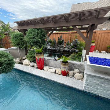 Vietnamese themed koi pond.