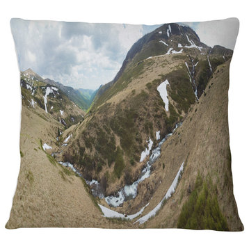 Wild Sprint Mountain Panorama Landscape Printed Throw Pillow, 16"x16"