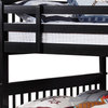 Benzara BM216173 Mission Style Full Bunk Bed with Attached Ladder, Black