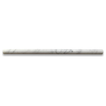 Carrara White Marble Venato Carrera Pencil Liner Trim Molding Polished, 1 piece