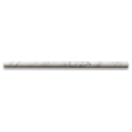 Carrara White Marble Venato Carrera Pencil Liner Trim Molding Polished, 1 piece
