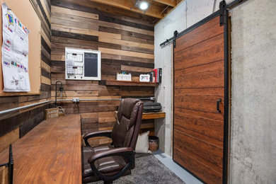 Home office - rustic home office idea in Chicago