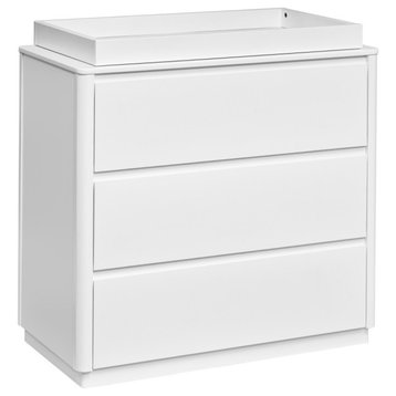 Bento 3-Drawer Changer Dresser With Removable Changing Tray, White