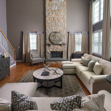 Chesterfield, NJ: Transitional Two-Story Living Room