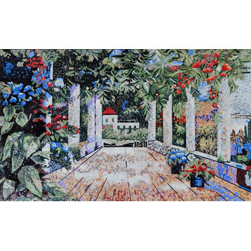 Wooden Patio Backyard Mosaics, 63"x102"