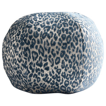 Leopard Sphere Pillow, Orion Blue