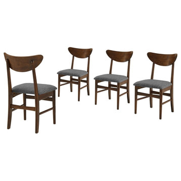 Pemberly Row Contemporary 18.5" Wood Dining Chair in Mahogany (Set of 4)