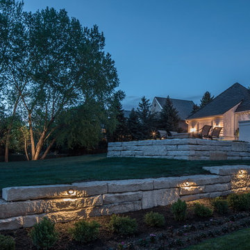 Patio Lighting. Lighting Retaining Wall. Backyard Lighting. Landscape Lighting