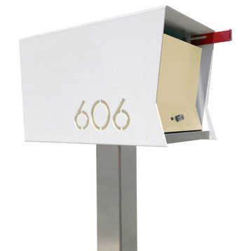 The RetroBox with Locking doors. Modern Pole Mounted Mailbox, Pole not included.