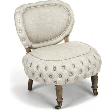 Occasional Chair SYLVIE Charcoal Upholstery Wood Fabric