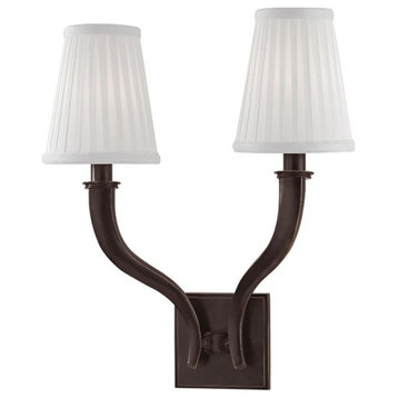 Two Light Wall Sconce - 15.25 Inches Wide by 17 Inches High-Old Bronze Finish