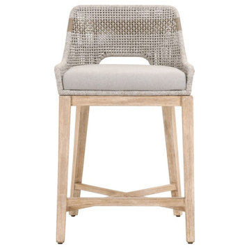 Star International Furniture Woven 26" Fabric Counter Stool in Taupe Gray