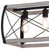 Montclare 35" 5 Light Linear Chandelier Textured Black and White Ash