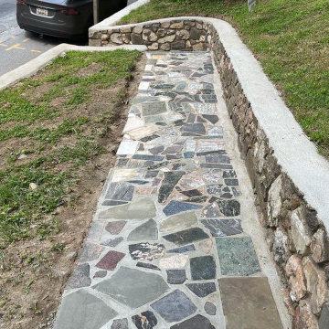 Rebuild of Antique 90+ Year Granite Retaining Walls & Walkway in Chevy Chase MD