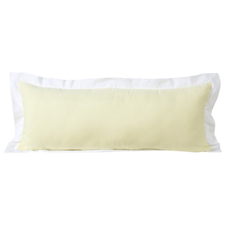 Empire Bordered Frame Throw Pillow, Light Yellow, 14" X 36"