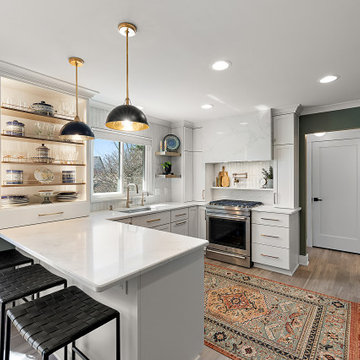 Starmark Maple Wales Marshmallow Cream and Moss Green Kitchen