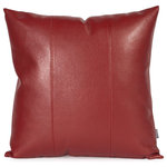 Amanda Erin - Avanti 20"x20" Pillow, Apple Burgundy - Change up color themes or add pop to a simple sofa or bedding display by piling up the pillows in a multitude of colors, textures and patterns. This Avanti Pillow features a bold apple red color, textured grain and a paneled design to give the look of true leather.
