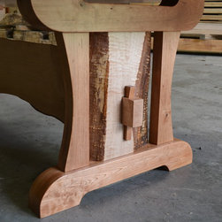 Live Edge Dining Table with Live Edge Trestle Base - Products