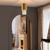 Gold Stainless Steel Single Pendant Lighting With Clear Crystal
