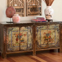 Hand Painted Tibetan Cabinet - Buffets And Sideboards