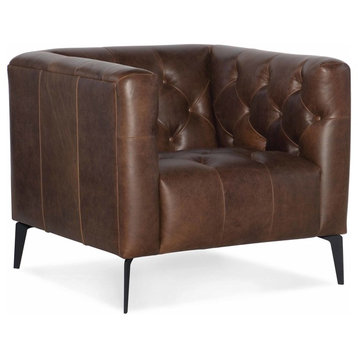 Hooker Furniture SS637-01 Nicolla 34"W Button Tufted Aniline - Saddlebag Lodge