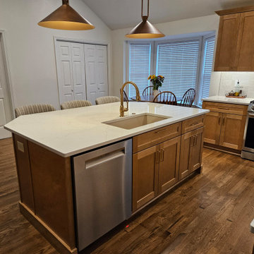 Transitional Kitchen Remodel With New Sandstone Colored Cabinets