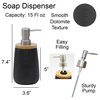 Bath D Dolomite Vanity Soap Dispenser 15 fl oz White-Bamboo Top, Black