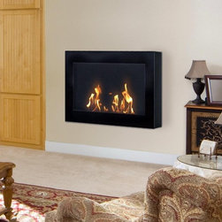 SoHo Black Indoor Wall Mounted Biofuel Fireplace - Indoor Fireplaces