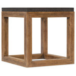 Hooker Furniture - Big Sky End Table - With a simple and straightforward square-shaped silhouette that evokes the weight, heft and heritage of beam construction, the Big Sky End Table boldly contrasts a Vintage Natural wood base with a crosshatch texture on the top in the charcoal Furrowed Bark finish.