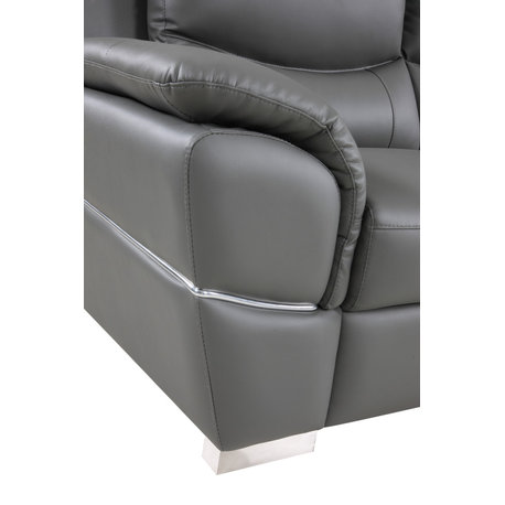 Palmiotto Contemporary Premium Genuine Leather Match 2-Piece Set Gray
