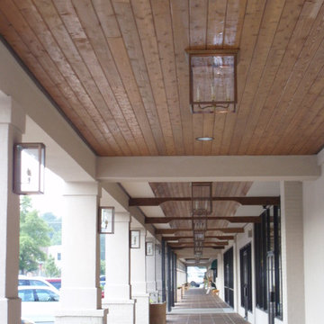 Flush Mounted Lantern, Bronze Lighting, Shopping Center Lighting