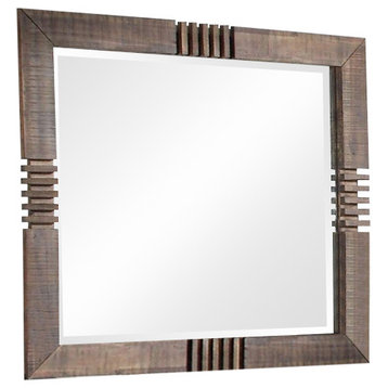 Reclaimed Oak Finish Rectangular Mirror