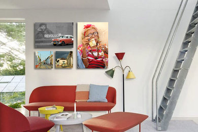 This is an example of a midcentury living room in Angers.