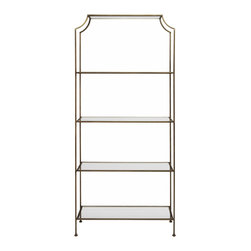 Worlds Away - Worlds Away Chloe 5-Shelf Glass Etagere - Display And Wall Shelves 