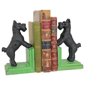 Over The Fence Scotty Dog Bookend Set