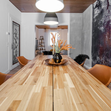 Wohn-und Esszimmer in rostigem Look