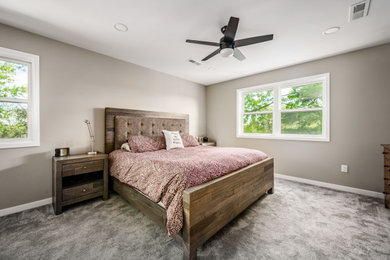 Example of a transitional bedroom design in Other