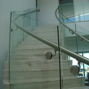 Curved Glass Railings + Guardrail