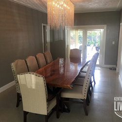 Sycamore Live Edge Dining Table on X-Style Bases - Dining Tables