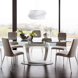 CS/4064 Orbital Glass Dining Table by Calligaris, Italy - Dining Tables