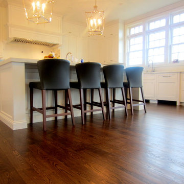LOCUST VALLEY: 4" SELECT WHITE OAK SUPPLY/INSTALL & FINISH W DARK WALNUT/TRAFFIC