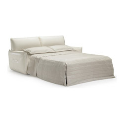 Natuzzi Editions Leather Sofa Bed with GreenPlus Mattress B842 - Sofas