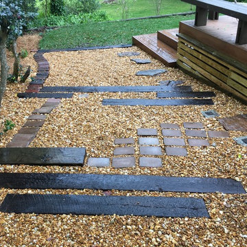 Sloping garden path