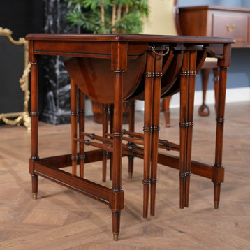 Tall Table Set With Leather Top