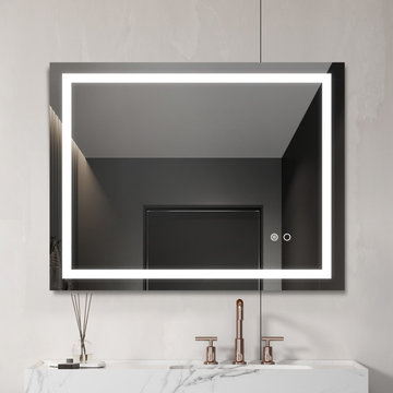 36-in X 28-inLED Bathroom Wall Mirror,Anti-fog,Separate Control